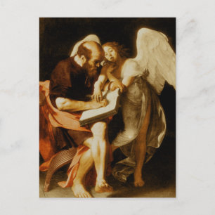Tarjeta postal de San Mateo y el Ángel de Caravagg