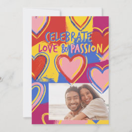 Tarjeta postal de San Valentín con estilo Pop Art