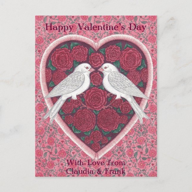 Tarjeta postal de San Valentín de Lovebirds (Anverso)