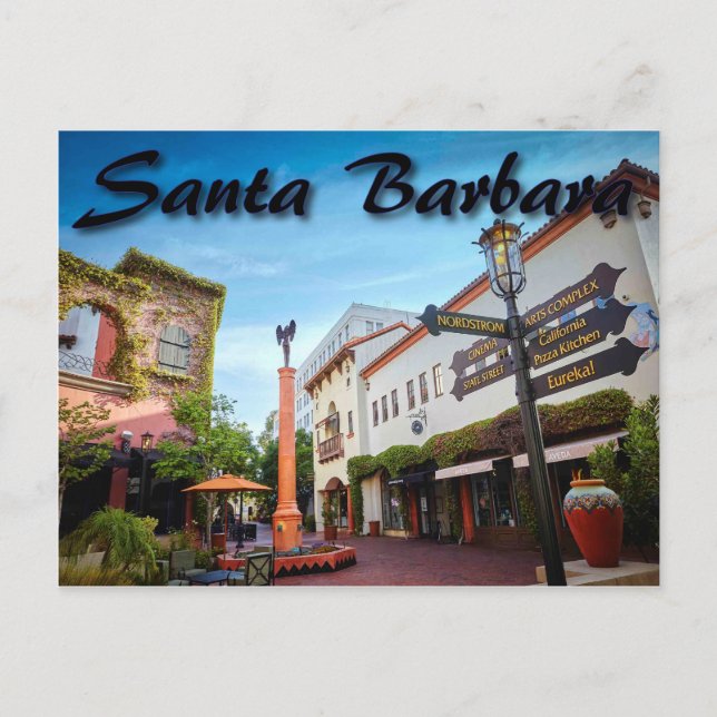 Tarjeta postal de Santa Barbara California (Anverso)