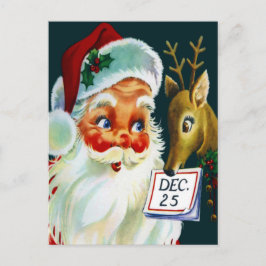 Tarjeta postal de Santa Claus y Navidades de renos