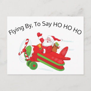 Tarjeta postal de Santa en avión