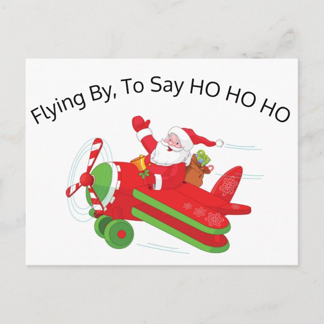 Tarjeta postal de Santa en avión (Anverso)