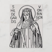 Tarjeta postal de Santa Hildegarda de Bingen Místi