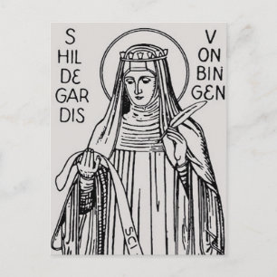 Tarjeta postal de Santa Hildegarda de Bingen Místi