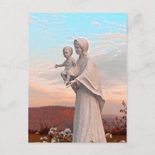 Tarjeta postal de Santa María con Jesús