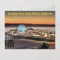 Tarjeta Postal de Santa Mónica, California