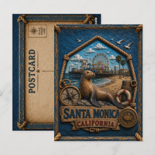Tarjeta postal de Santa Mónica California Vintage 