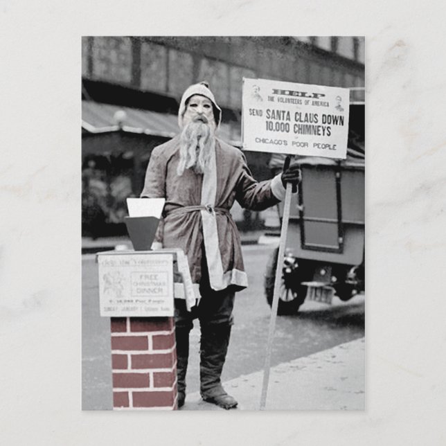 Tarjeta postal de Santa Navidades de color espeluz (Anverso)