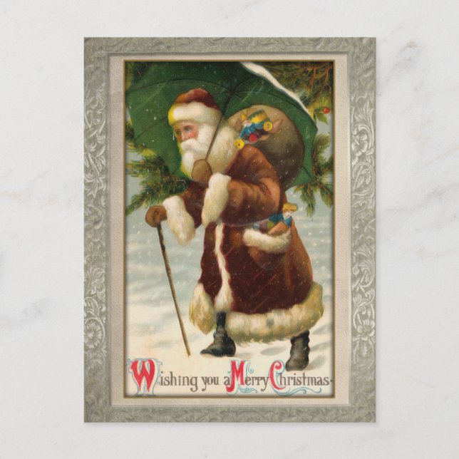 Tarjeta postal de Santa Navidades Vintage (Anverso)