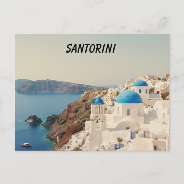 Tarjeta postal de Santorini (Anverso)