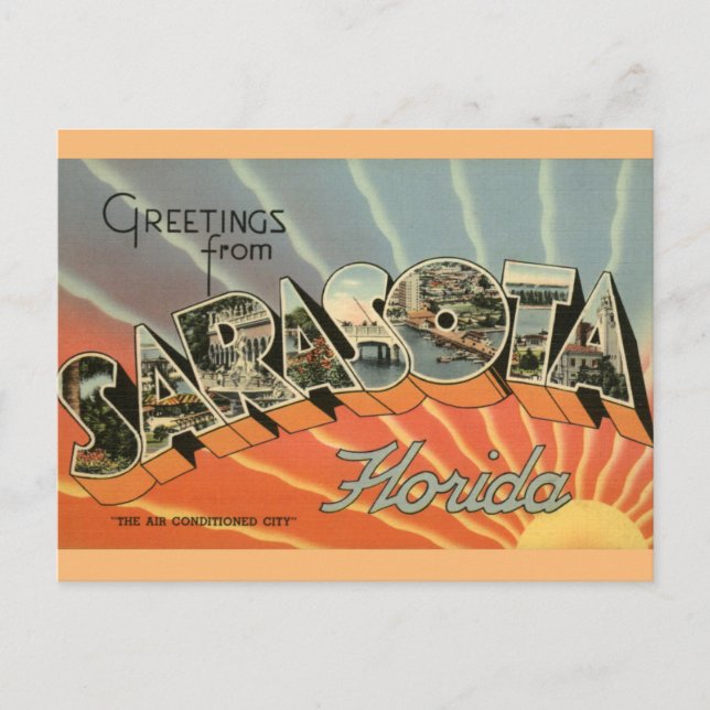 Tarjeta postal de Sarasota Florida (Anverso)