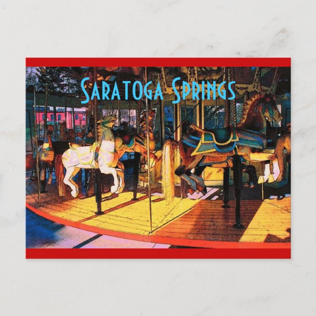 Tarjeta postal de Saratoga Carrusel (Anverso)