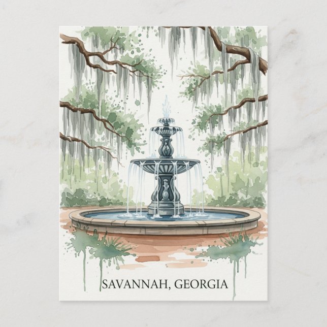 Tarjeta postal de Savannah Georgia (Anverso)