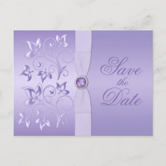 Tarjeta postal de 'Save the Date' con flores de la