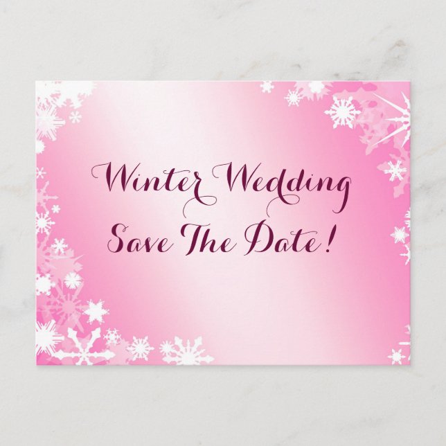 Tarjeta postal de Save the Date de copos de nieve  (Anverso)