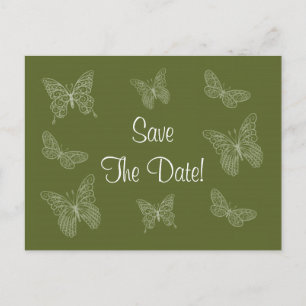 Tarjeta postal de Save the Date de Mariposa de Fil