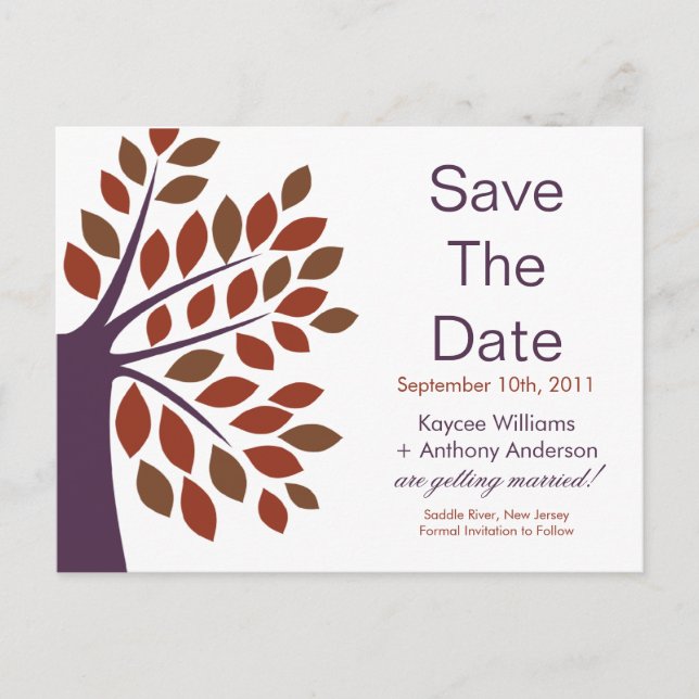 ¡Tarjeta Postal de Save The Date del árbol de ciru (Anverso)