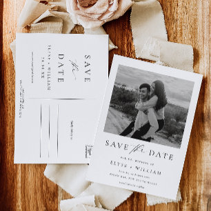 Tarjeta Postal de Save The Date Minimalista con Fo