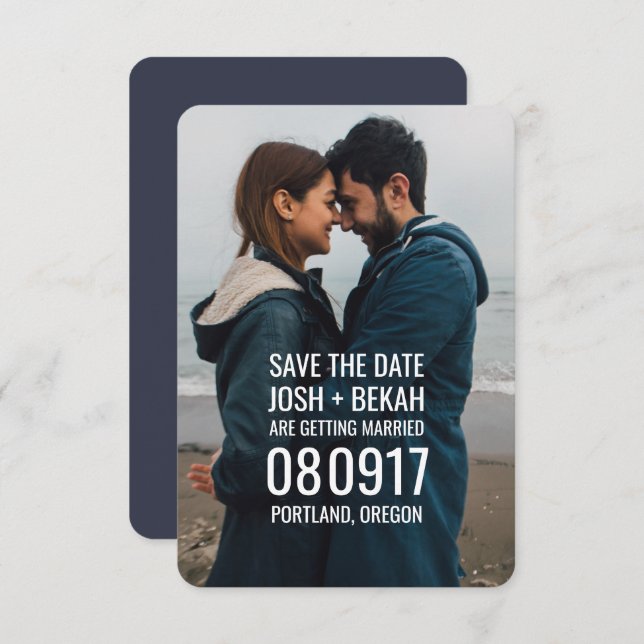 Tarjeta Postal de Save the Date Moderna y Tendenci (Anverso / Reverso)