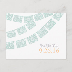 Tarjeta Postal de Save the Date Papel Picado