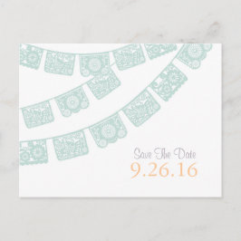 Tarjeta Postal de Save the Date Papel Picado