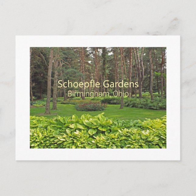 TARJETA POSTAL DE SCHOEPFLE GARDEN (OHIO) (Anverso)