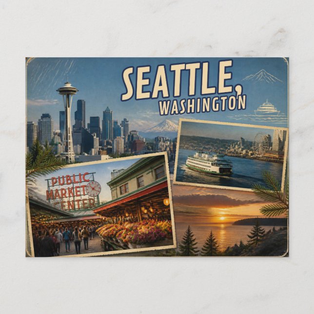 Tarjeta postal de Seattle Washington (Anverso)