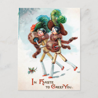 Tarjeta postal de señoras de muñecas de madera vic