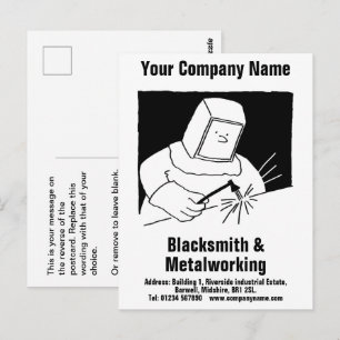 Tarjeta postal de servicios de herrería y metalurg