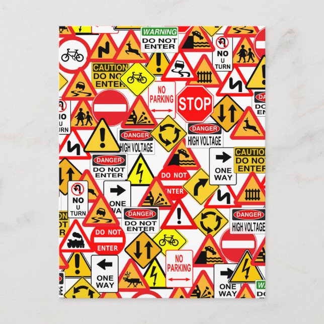 Tarjeta postal de signos de tráfico (Anverso)