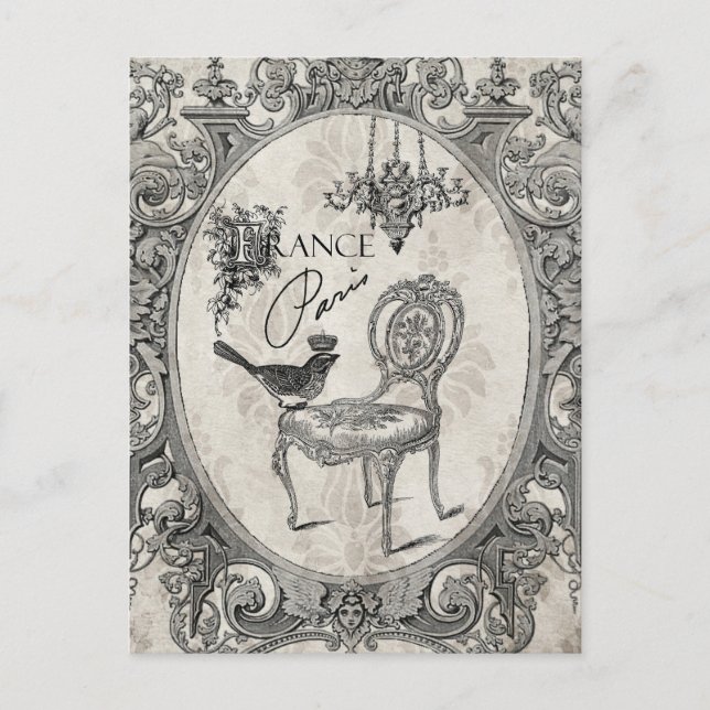 Tarjeta postal de sillón francés vintage (Anverso)