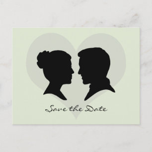 Tarjeta postal de silueta de boda Save the Date