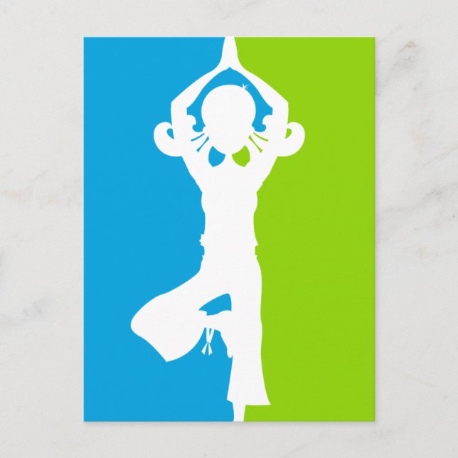 Tarjeta postal de silueta de yoga (Anverso)
