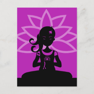 Tarjeta postal de silueta de yoga