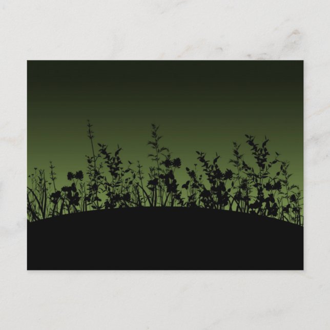 Tarjeta postal de siluetas floridas (Anverso)