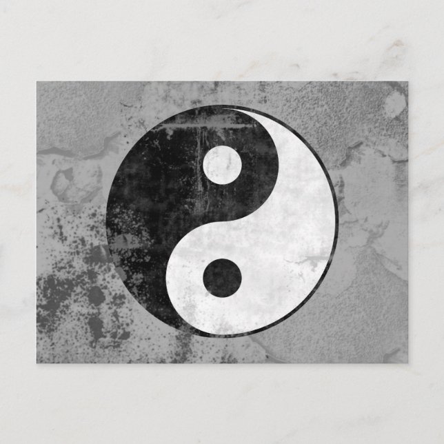 Tarjeta postal de símbolo Yin Yang con problemas (Anverso)