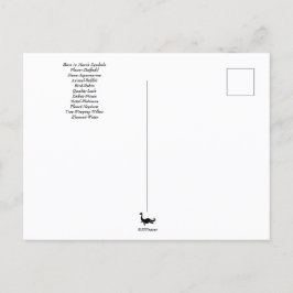 Tarjeta postal de símbolos de cumpleaños de marzo