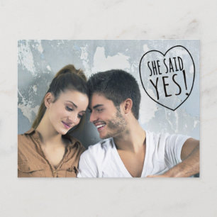 Tarjeta Postal de Simple Amor Ella Dijo Sí Guarde