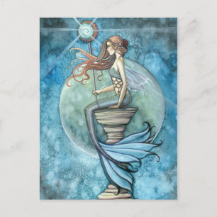 Tarjeta postal de sirena de jade luna