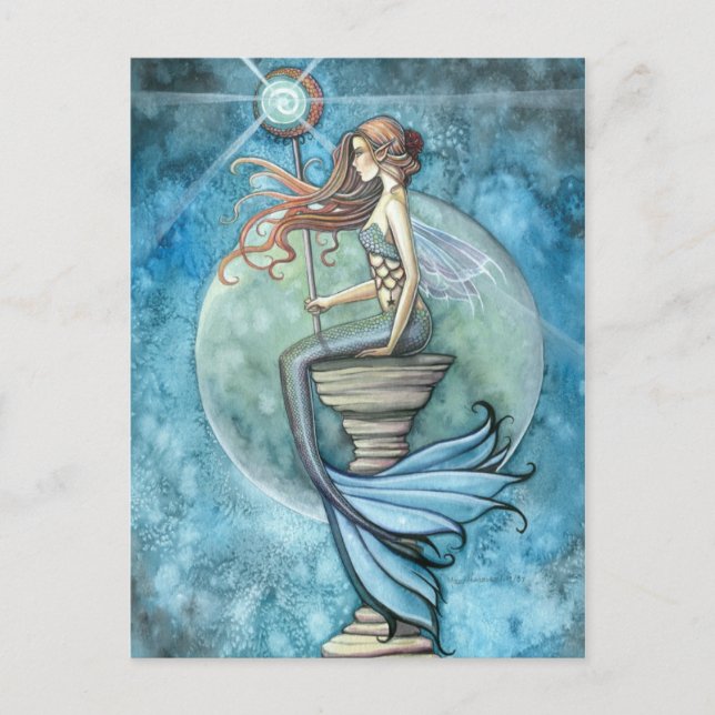 Tarjeta postal de sirena de jade luna (Anverso)