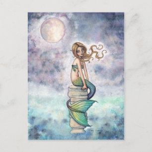 Tarjeta postal de sirena misteriosa