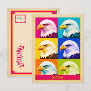 Tarjeta postal de Sitka Alaska Águila Calva Vintag