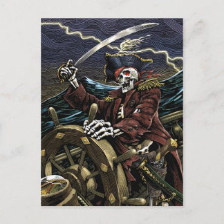 Tarjeta postal de Skeleton pirata