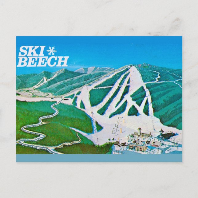 Tarjeta postal de Ski Beech NC (Anverso)