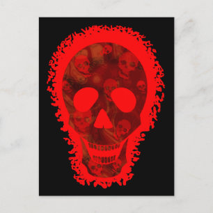 Tarjeta postal de Skull Specters Big Skull Red