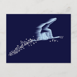 Tarjeta postal de snowboarder