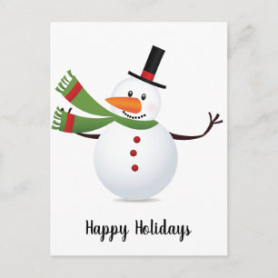 Tarjeta postal de Snowman con la garganta de la na