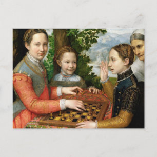 Tarjeta postal de Sofonisba Anguissola jugando al