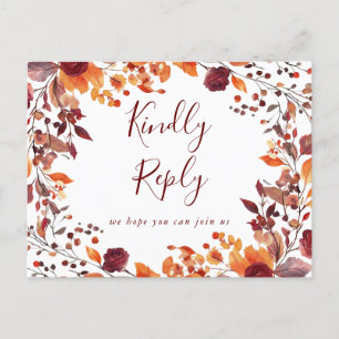 Tarjeta postal de solicitud de canción de otoño de